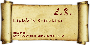 Lipták Krisztina névjegykártya
